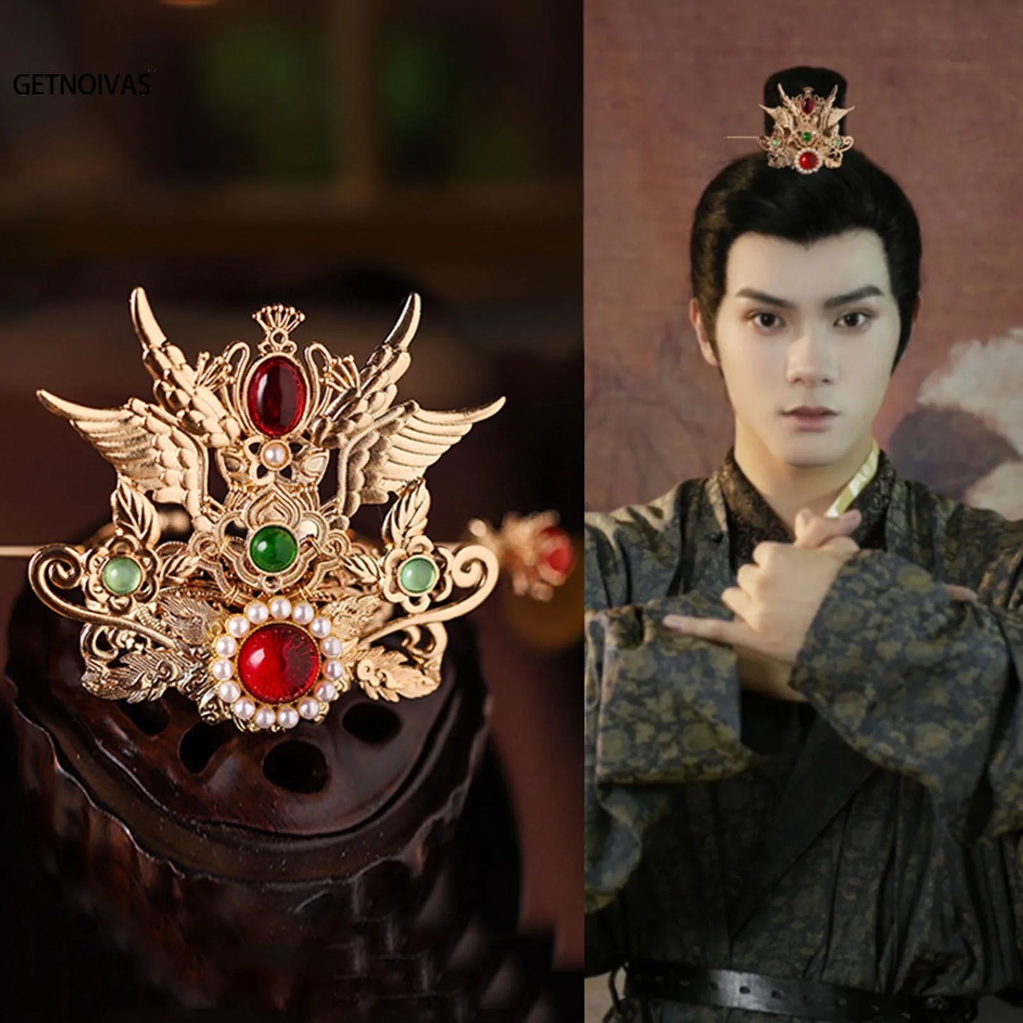 Couronne de cheveux Hanfu chinoise, chignon rétro queue de cheval, accessoire pour cheveux, couvre-chef en métal Vintage pour coiffure de fête Cosplay