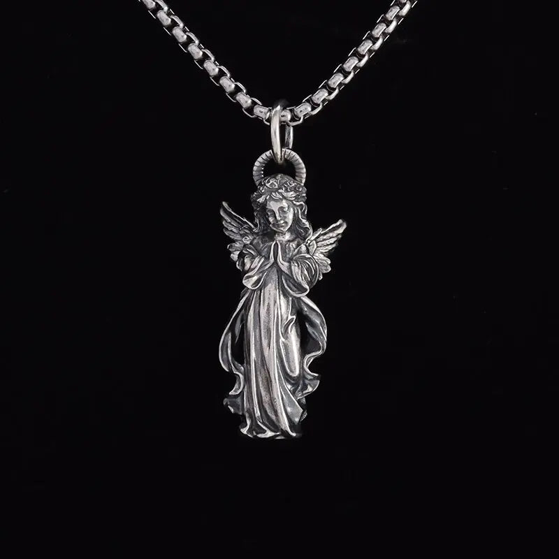 Collier ange gardien couleur or pendentif ailes d'ange Style rétro pendentif bijoux en gros