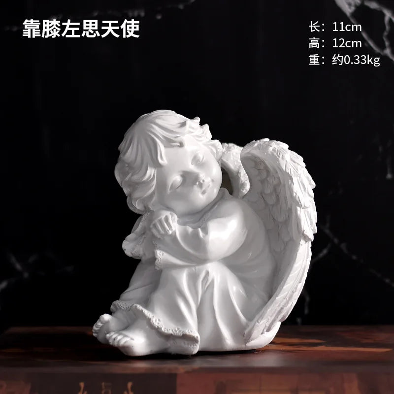 Sculpture et Statue d'Anges Chérubins Priant, Figurine de Jardin Chrétien, Ornements pour la Décoration de la Maison, Décor de ixde Table