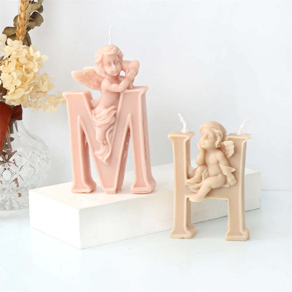 Moule en silicone aile de garçon 3D, figurine de chérubin, statue de coeur d'amour, moule religieux de Pâques, pièce maîtresse de mariage à la maison, outils d'ange bébé