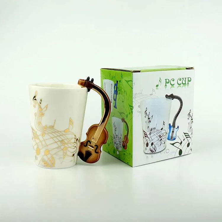 Tasse en céramique créative de style JEViolin, tasses à portée de lait de thé de café, poignée standard, cadeaux de nouveauté, mignon, 240ml