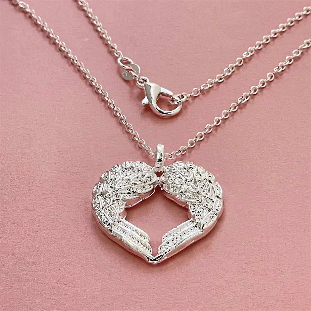 Collier pendentif ailes d'ange en argent Sterling 925, bijoux de luxe simples pour Couple, Banquet, mariage, anniversaire, cadeau