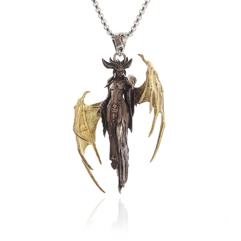 Collier ange gardien couleur or pendentif ailes d'ange Style rétro pendentif bijoux en gros