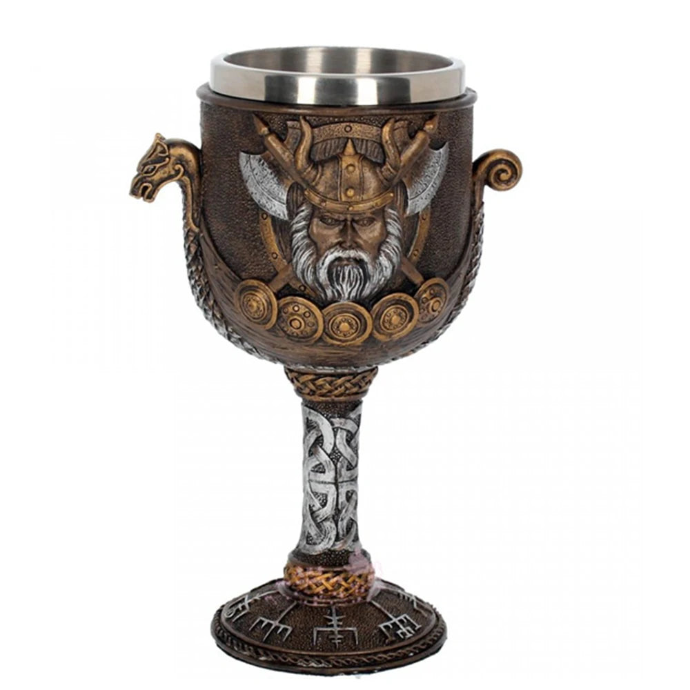 Gobelet à vin gothique contenant griffe de Dragon squelette Viking rétro verre à vin en acier inoxydable et résine meilleurs cadeaux d'halloween Bar Drinkware