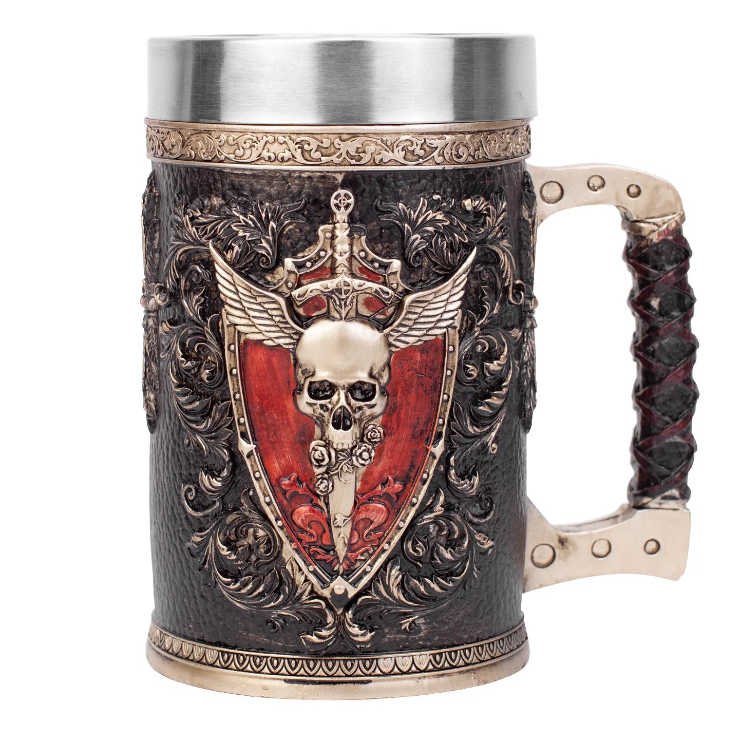 600ML Viking Mug Collection 304 acier inoxydable insérer résine bière Danegeld Tankard café bière tasses tasse Halloween amis cadeau