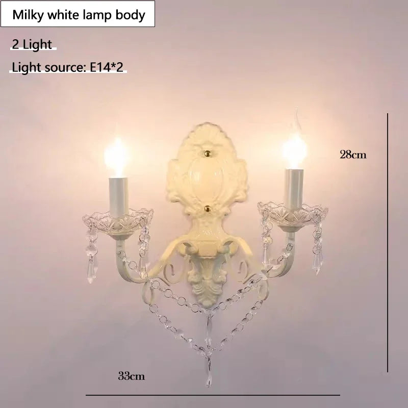 2025 lustres en cristal français lampes en cristal blanc laiteux lumière Table à manger de luxe chambre de princesse chambre de fille Chand