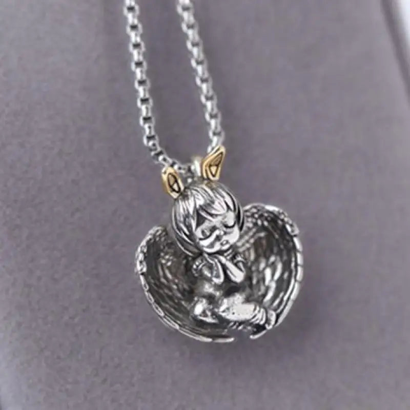Collier ange gardien couleur or pendentif ailes d'ange Style rétro pendentif bijoux en gros