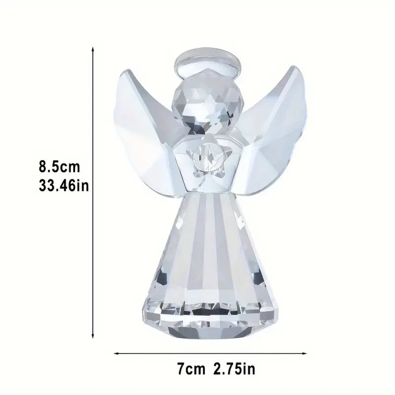 1 statue d'ange en cristal transparent, collection de statues d'ange en verre, cadeau de décoration de maison de noël et d'anniversaire