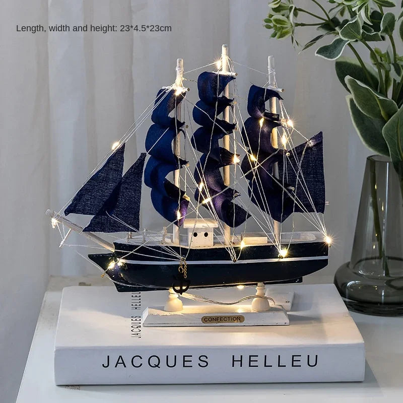Nouveau modèle de voilier en bois, décoration de bureau, salon, artisanat, décoration nautique, modèle créatif, décoration de maison, cadeau d'anniversaire
