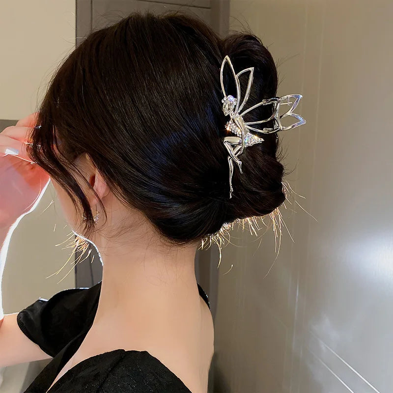 1 pièces mode cristal danse elfes métal griffe de cheveux pour femmes filles femme fête queue de cheval chapeaux cheveux accessoires
