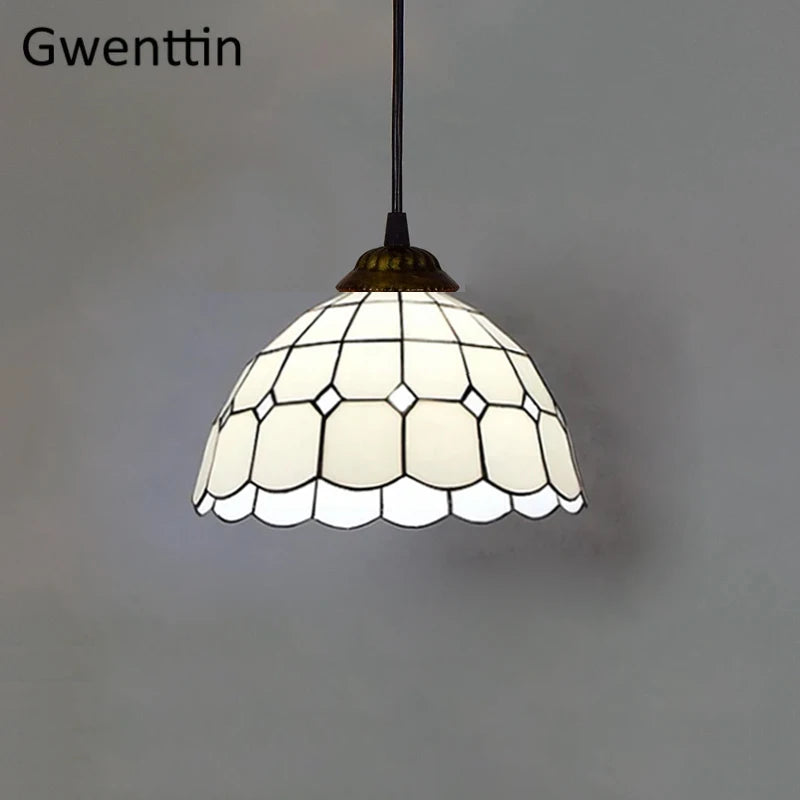 Vitrail suspension lampe salle à manger lustres plafond suspension chambre luminaire maison Luminaria Tiffanydecor