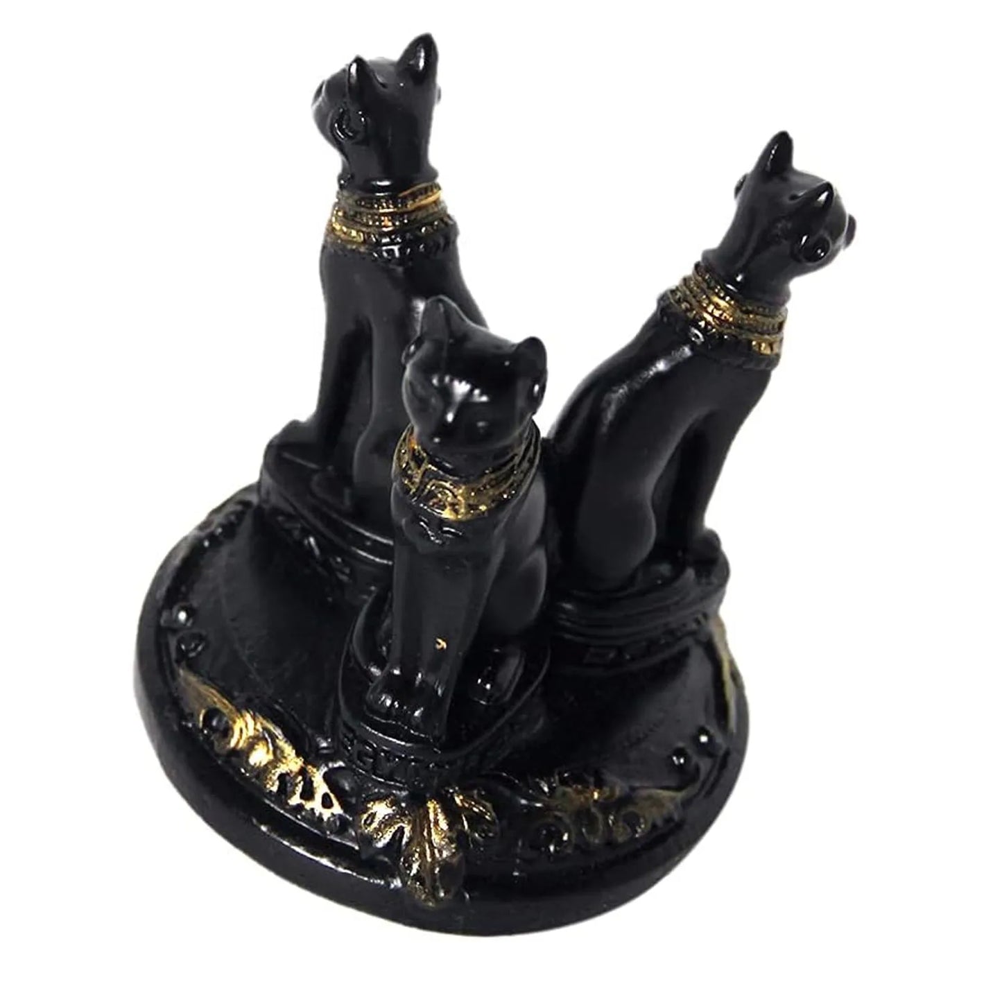Ensemble d'ornements de boule de cristal de Divination, présentoir de boule de cristal de chat bast égyptien, Figurine en résine, décoration de maison