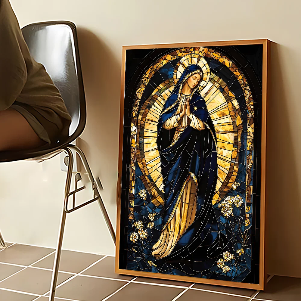 Vierge Marie Art Madame Guadalupe toile peinture affiche Kraft Club Bar papier Vintage affiches mur Art peinture chambre étude