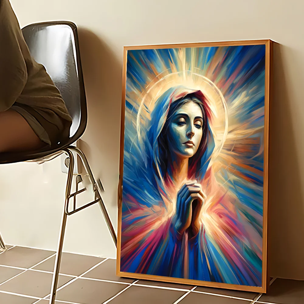 Vierge Marie Art Madame Guadalupe toile peinture affiche Kraft Club Bar papier Vintage affiches mur Art peinture chambre étude
