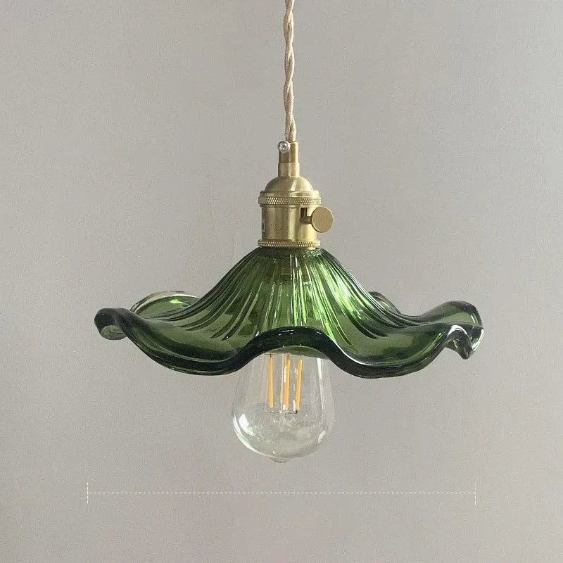 Style nordique Simple pendentif LED luminaires chambre salon barre coloré verre cuivre suspension lampe lumières