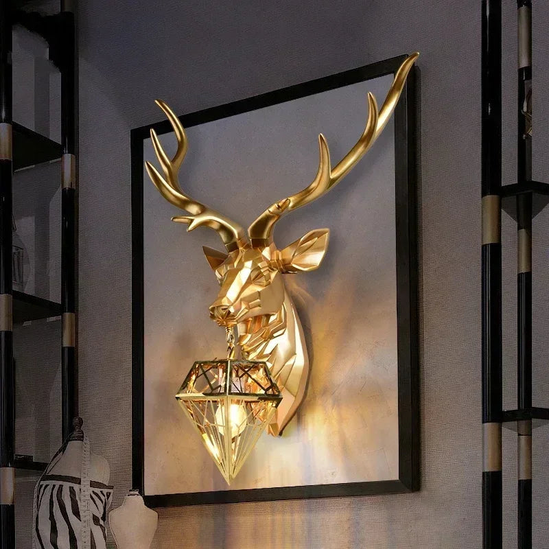 Lampe murale nordique moderne en bois de cerf pour chambre à coucher, lampe de table à manger, appliques de décoration de cuisine, luminaires Ludeviation, appareil ménager