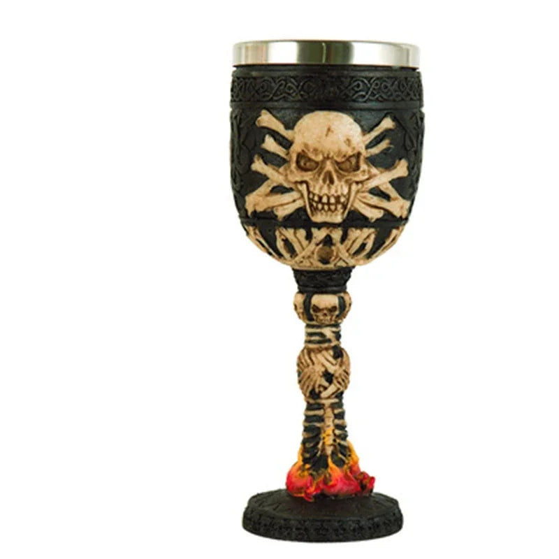 Tasse d'eau gothique 3D en acier inoxydable, gobelet en forme de crâne, Design créatif de squelette de Dragon pour Bar, fête, maison, cadeaux d'halloween
