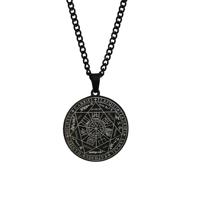 Collier pour hommes pendentif sept archanges Salomon 7 archanges Sigil amulette collier hommes Simple chaîne en acier inoxydable bijoux