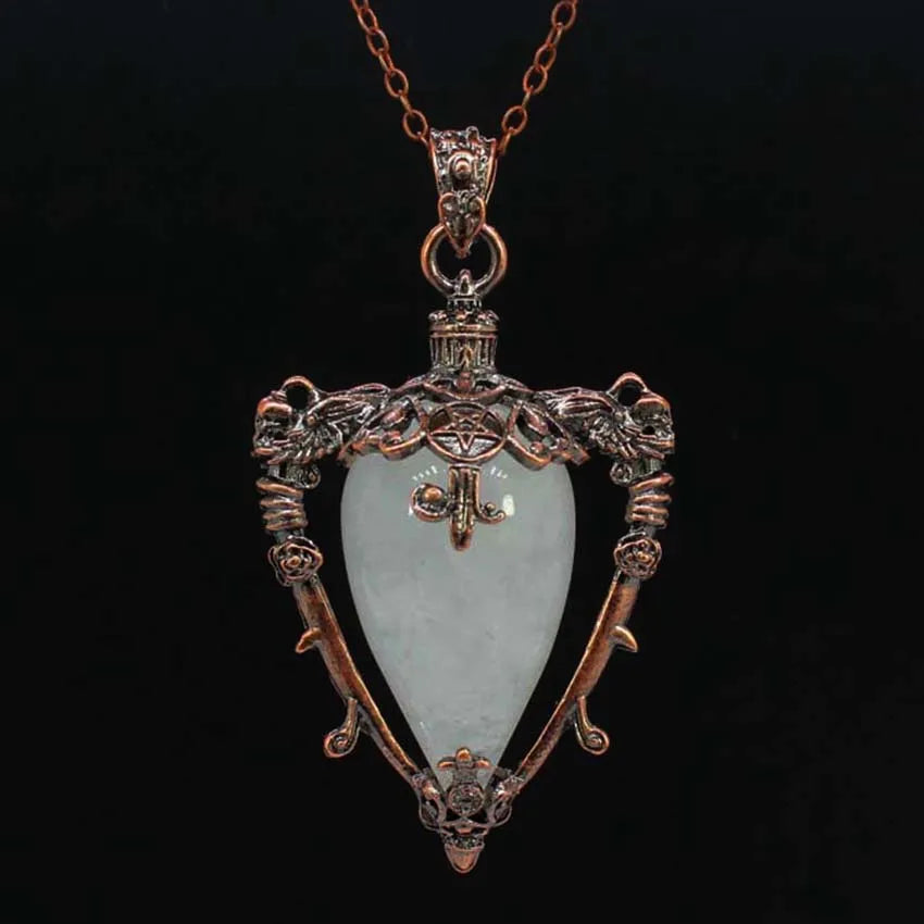 Collier pendentif en cristal goutte d'eau pour hommes et femmes, Quartz rose naturel, Onyx, Lapis Lazuli, Opale, Bijoux en pierre antique, Alanding Yst