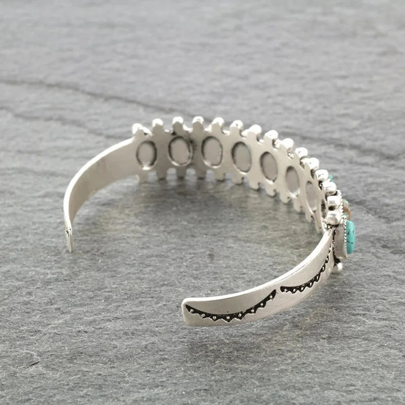 Bracelet Turquoise Vintage du Tibet pour femmes et hommes, Bracelets bohème ethnique gitane indien Afghan, bijoux turcs
