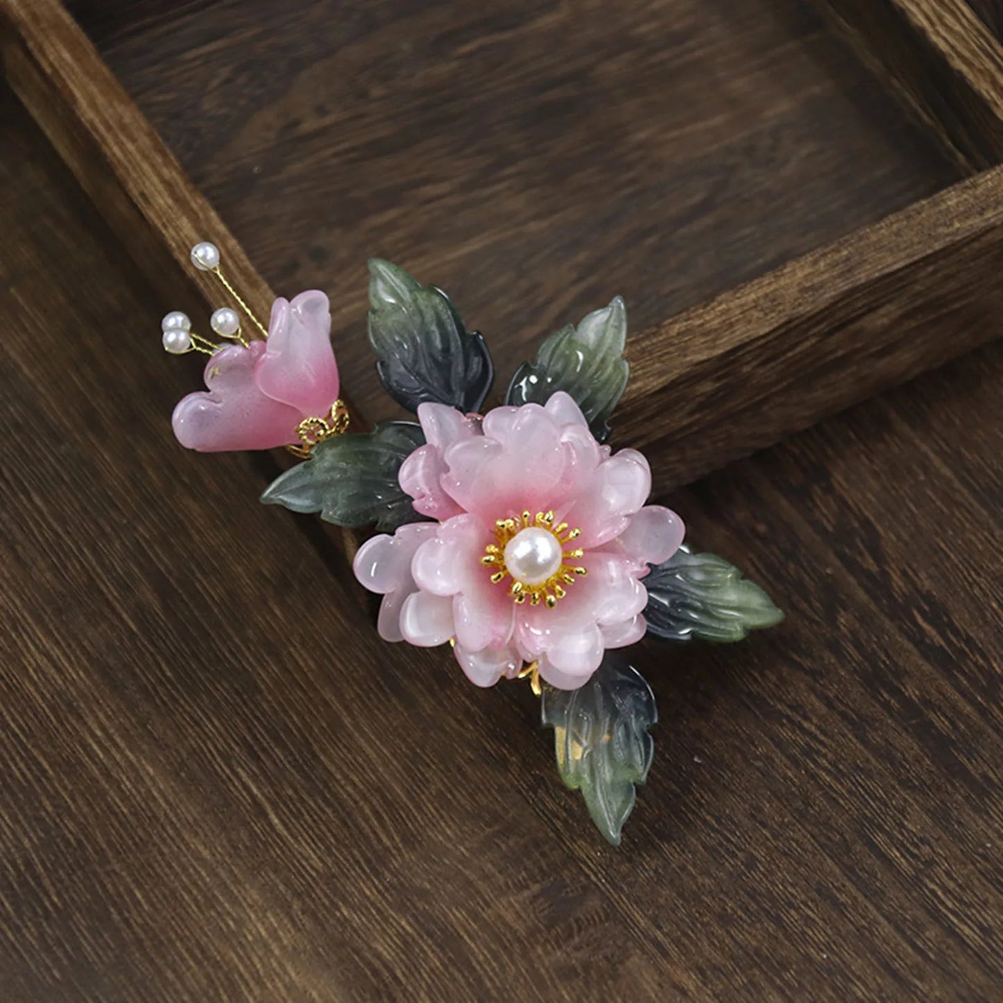 Épingles à cheveux à fleurs violettes, pétales acryliques faits à la main, couvre-chef floraux, pinces à cheveux perlées, bijoux de cheveux élégants pour femmes, mariée, mariage