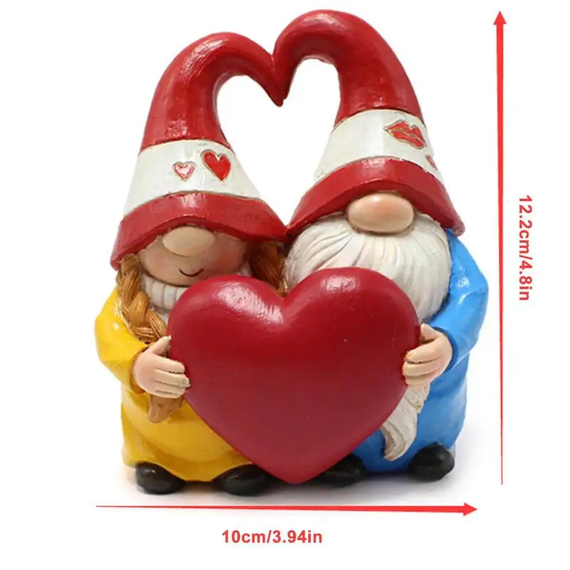 Couple de gnome amoureux mignon, figurine de collection, meilleurs amis, amoureux, statue romantique, intérieur, extérieur, jardin, décoration d'intérieur