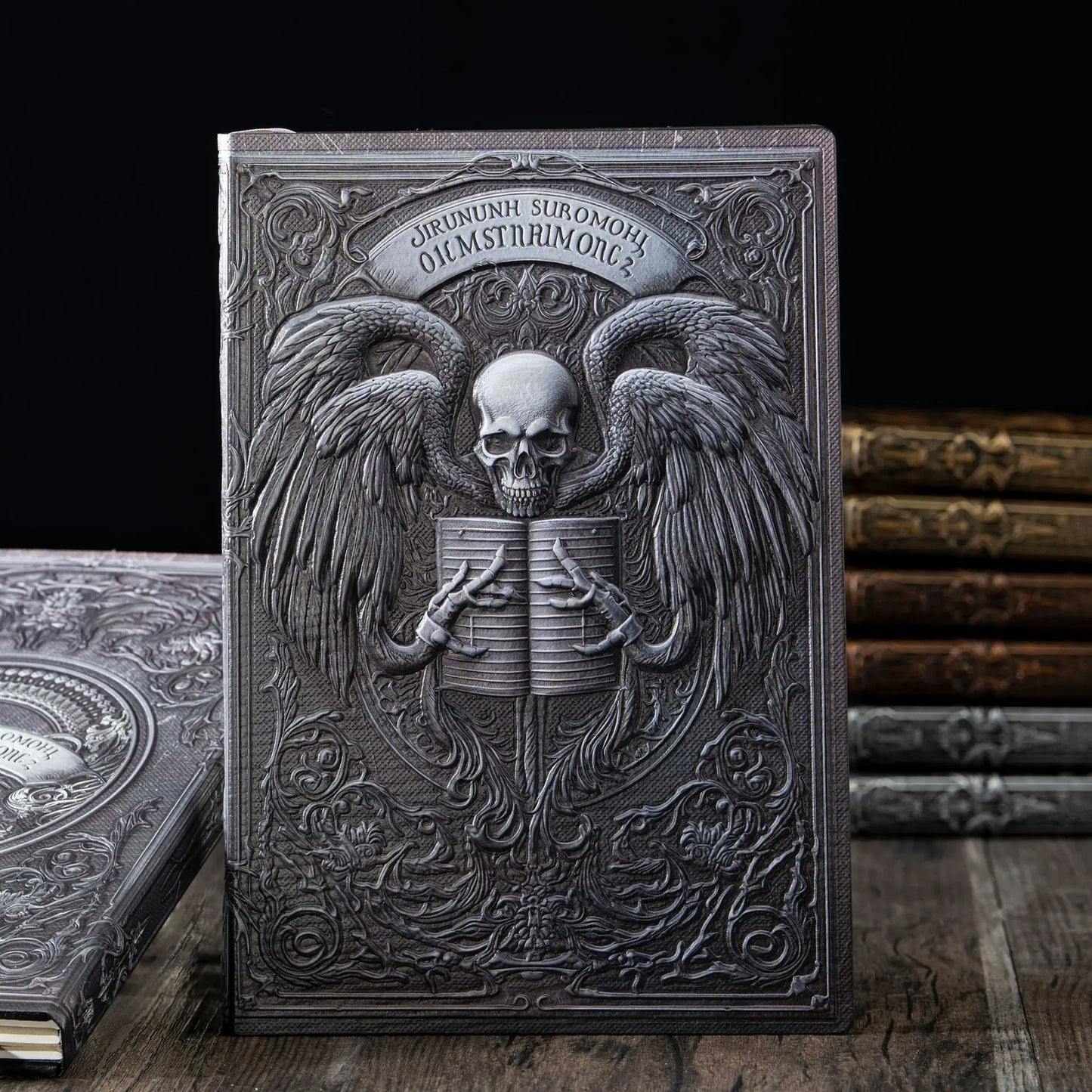 Carnet gothique d'ange de mort, thème sombre, Journal gravé, motif de crâne, cadeau d'écriture pour les fans d'horreur, article de collection pour Halloween