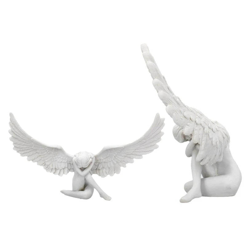 Statue jardin d'ange sanglotant, Statue d'ange déesse, ornements en résine, Figurines miniatures d'aile d'ange pour Patio