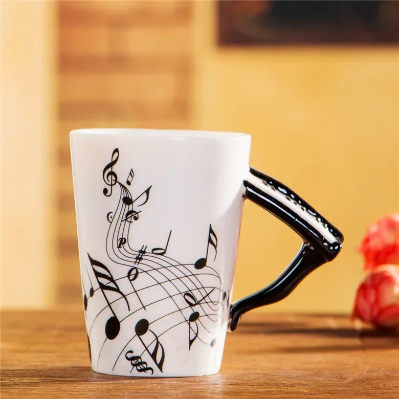Tasse en céramique créative de style JEViolin, tasses à portée de lait de thé de café, poignée standard, cadeaux de nouveauté, mignon, 240ml