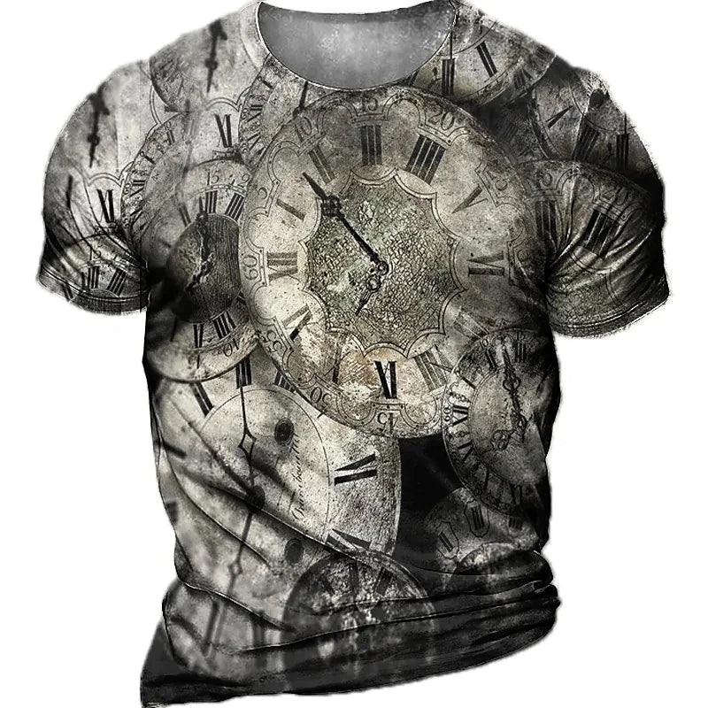 T-Shirt à Manches Courtes et Col Ras du Cou pour Homme, avec Impression 3D de Boussole de Navigation, Zones Me 6XL