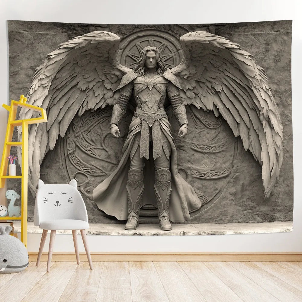 Tapisserie archange Warrior - La décoration parfaite pour la maison qui ajoute une touche de la mythologie nordique et un charme historique pour votre espace vivant