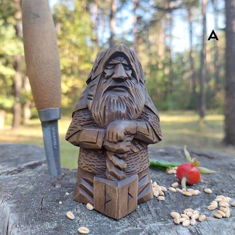 Odin FlorVor-Statue Pprédéterminée Nordique Personnalisée, Artisanat en Résine, Ornement de Bureau, Objets Miniatures