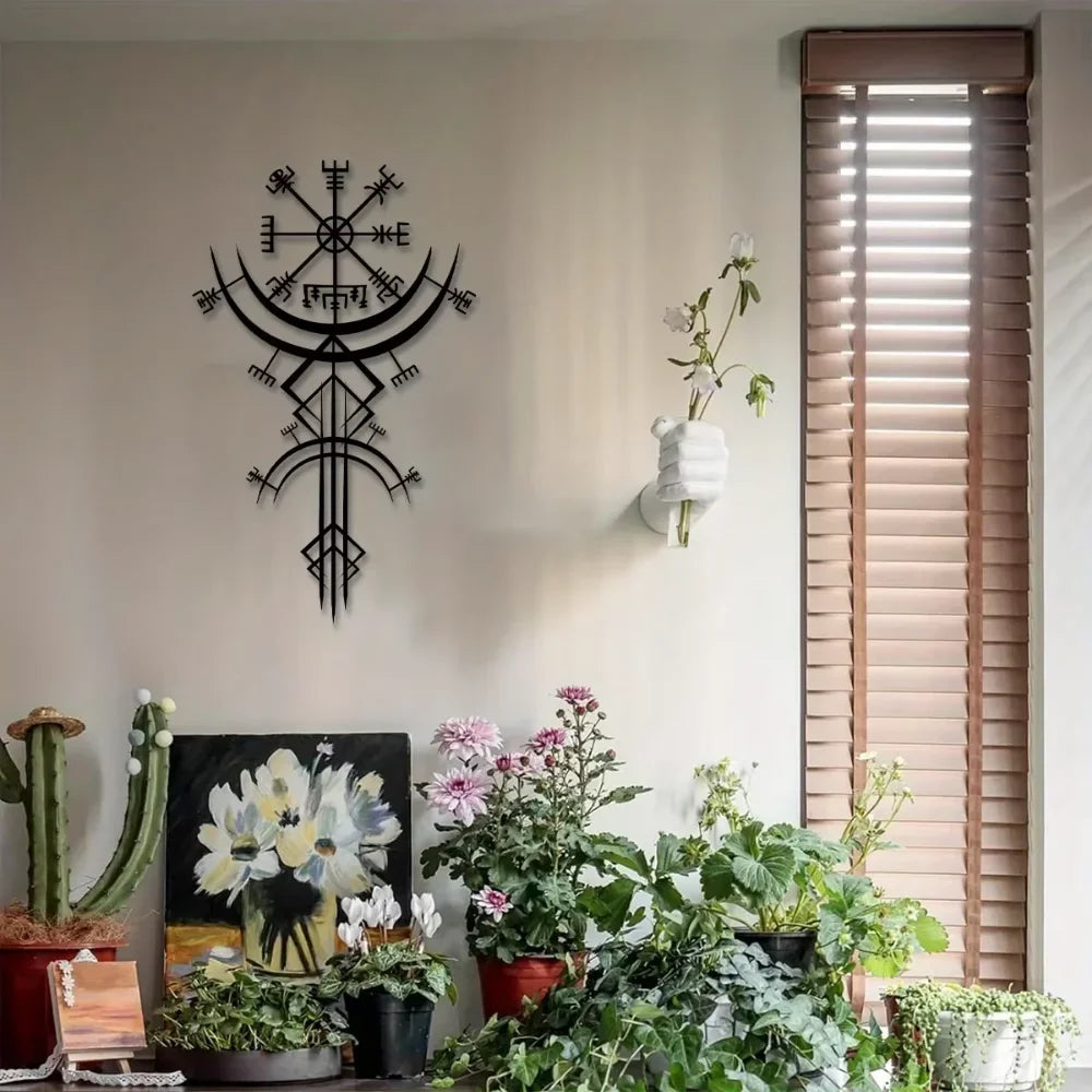 Tenture murale en métal avec rune Viking unique, idéale pour la décoration de la maison, cadeau, apporte une inspiration mythologique dans votre espace personnel