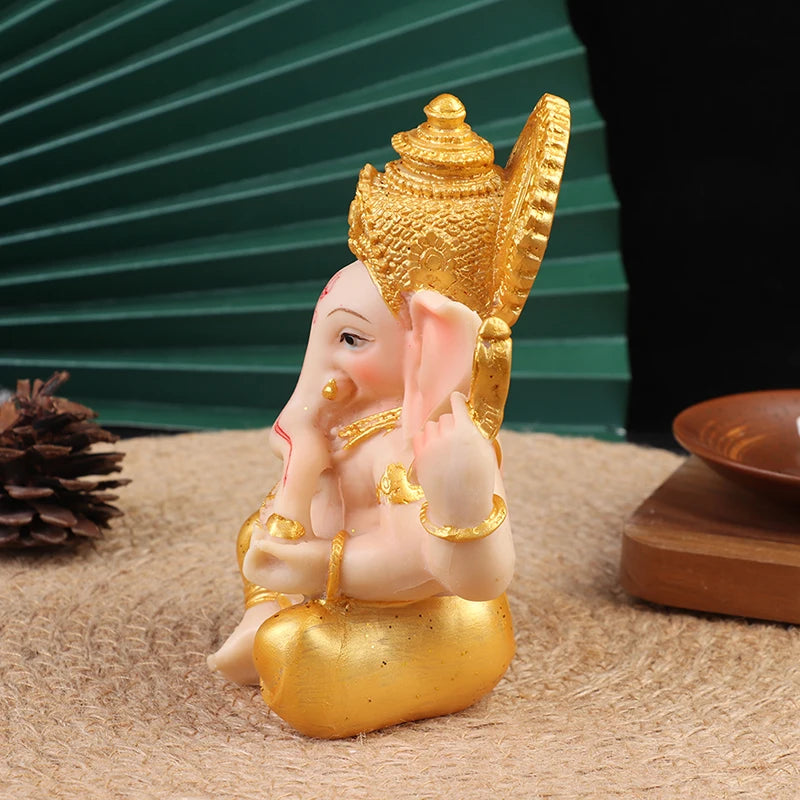Statue de Bouddha Ganesh FigAuckland en or, sculptures du dieu éléphant