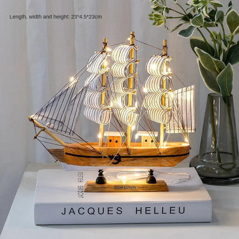 Nouveau modèle de voilier en bois, décoration de bureau, salon, artisanat, décoration nautique, modèle créatif, décoration de maison, cadeau d'anniversaire