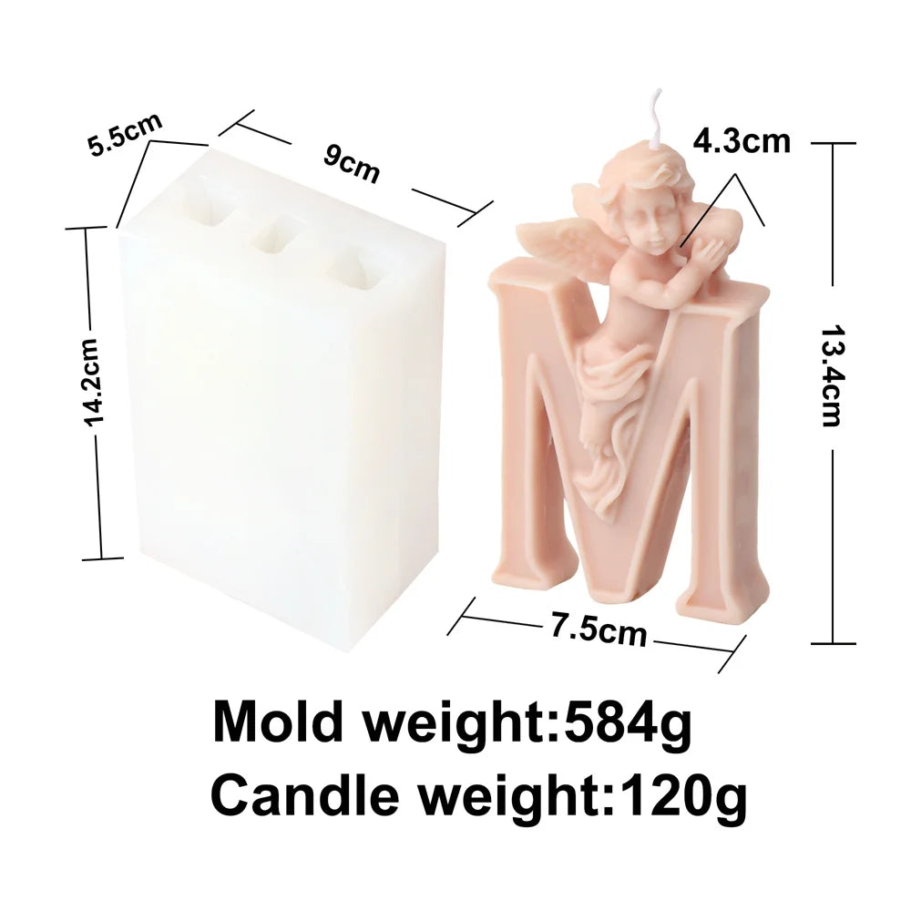 Moule en silicone aile de garçon 3D, figurine de chérubin, statue de coeur d'amour, moule religieux de Pâques, pièce maîtresse de mariage à la maison, outils d'ange bébé