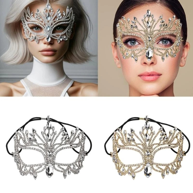 Masque demi-visage élégant pour femme – Accessoire parfait pour Halloween et soirées déguisées.