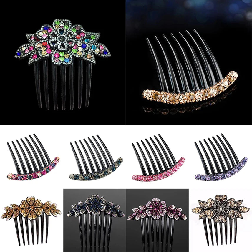 Peignes à cheveux fleur en cristal pour femmes, pinces à cheveux en biscuits, pince à cheveux fourche, coiffure de patients, vêtements de sauna, accessoires élégants