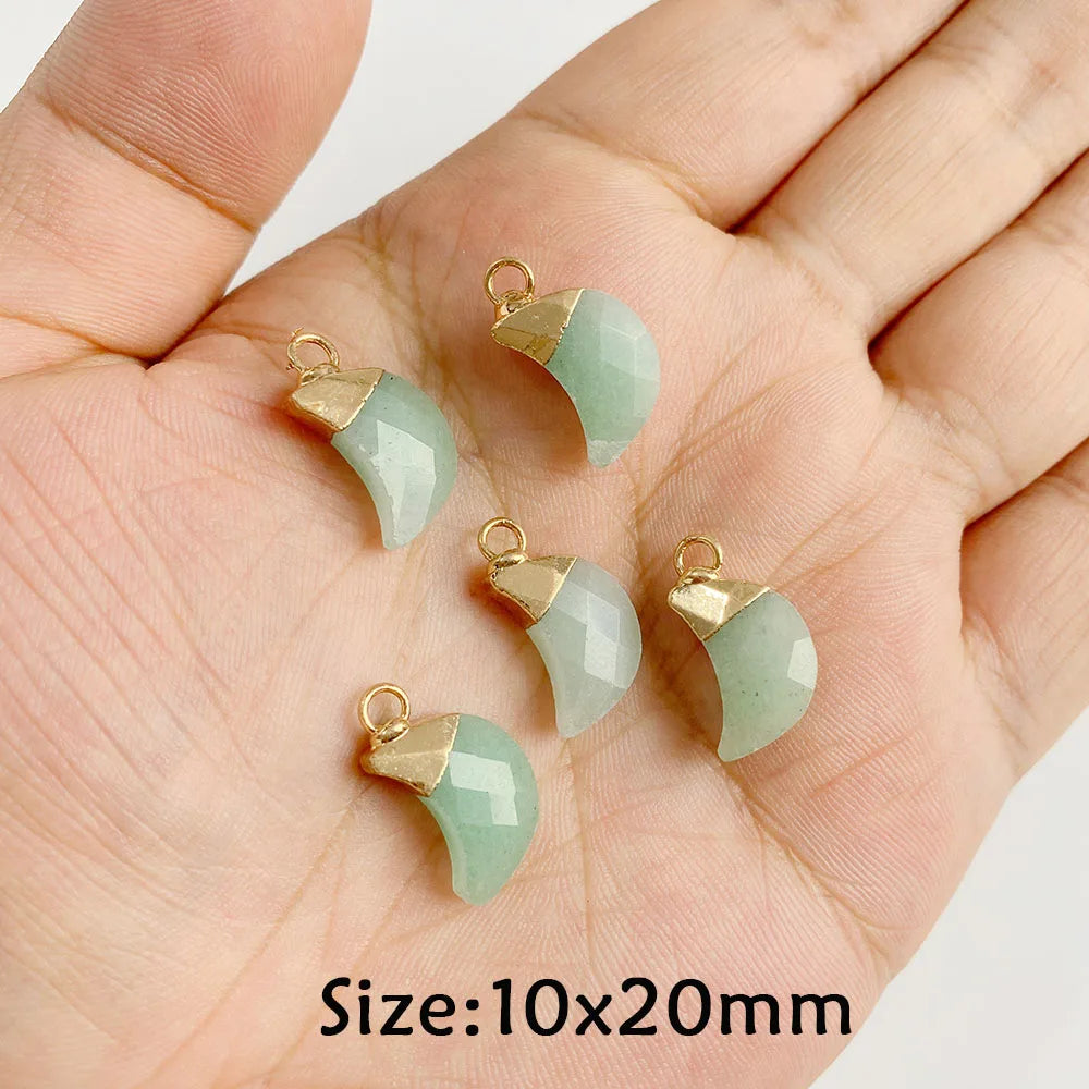 Pendentif en Pierre Naturelle Aventurine Verte, Perles de Jades de Guérison, Breloques Porte-Bonheur, Bijoux de Bricolage pour Femme et Homme, 2 Pièces