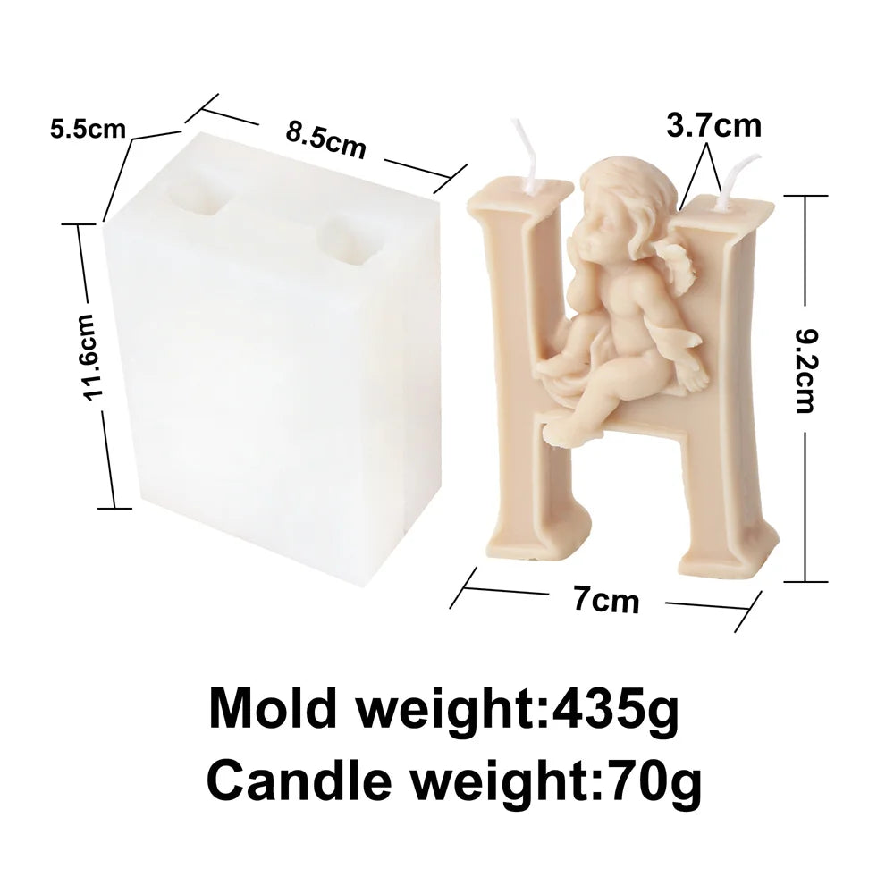 Moule en silicone aile de garçon 3D, figurine de chérubin, statue de coeur d'amour, moule religieux de Pâques, pièce maîtresse de mariage à la maison, outils d'ange bébé