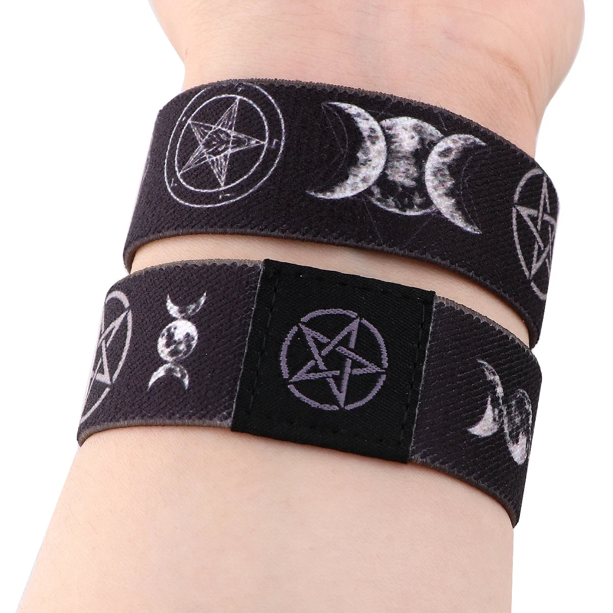 Bracelet Bracelets à main Triple déesse de la lune Wicca pentagramme amulette magique Bracelet extensible Bracelet pour femmes hommes Bracelets