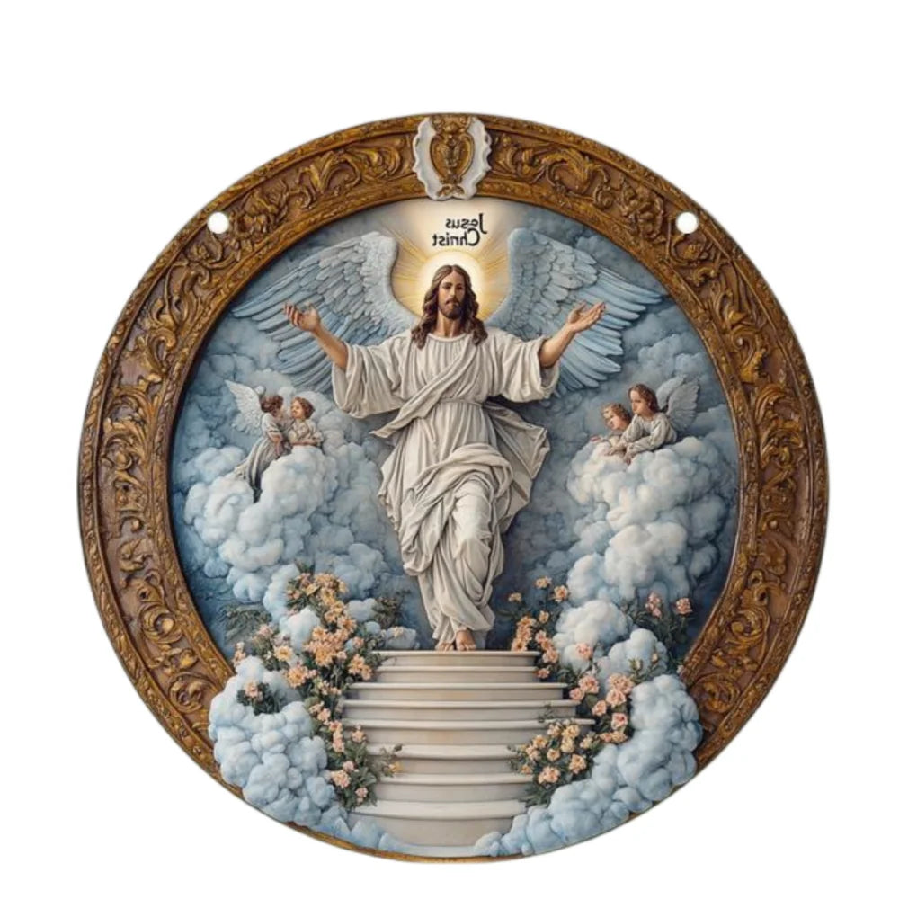 Attrape-soleil de Jésus religieux en acrylique Art déco, plaque murale polyvalente, panneau décoratif pour la maison et le jardin