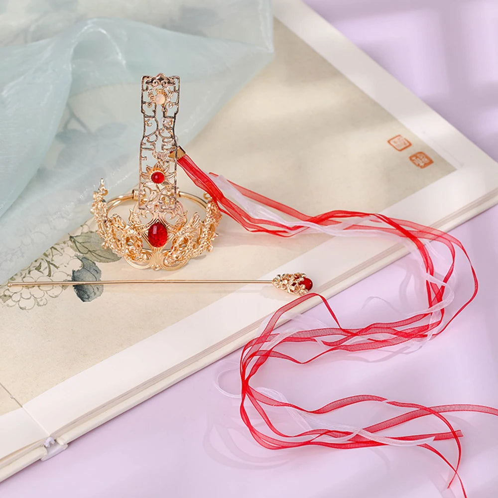 Couronne de cheveux Hanfu chinoise, chignon rétro queue de cheval, accessoire pour cheveux, couvre-chef en métal Vintage pour coiffure de fête Cosplay