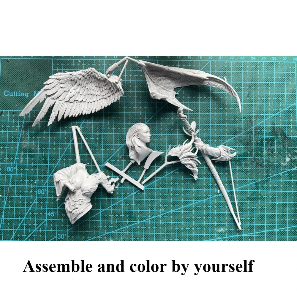 Buste d'ange de l'enfer en résine blanche, modèle de buste à assembler et à coller par vous-même, bricolage, coloriage, Figurines amusantes, 1/12