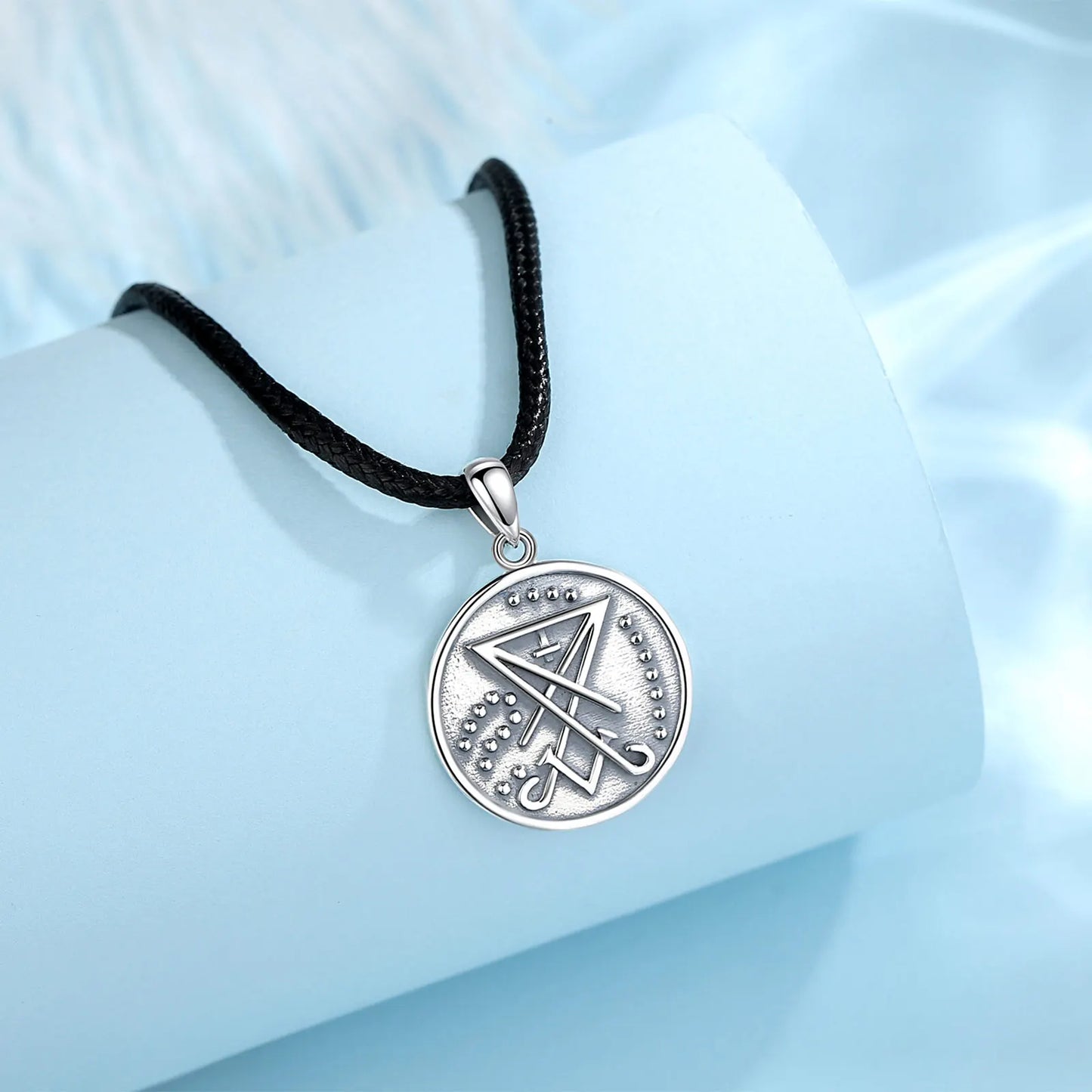 Eudora-Pendentif de l'église de Satan en argent regardé 925, symbole satanique, sceau de Lucifer, Lavey, collier de sécurité GNE, cadeau de bijoux