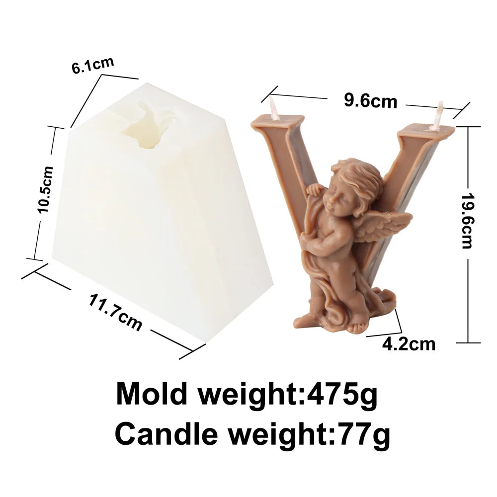 Moule en silicone aile de garçon 3D, figurine de chérubin, statue de coeur d'amour, moule religieux de Pâques, pièce maîtresse de mariage à la maison, outils d'ange bébé