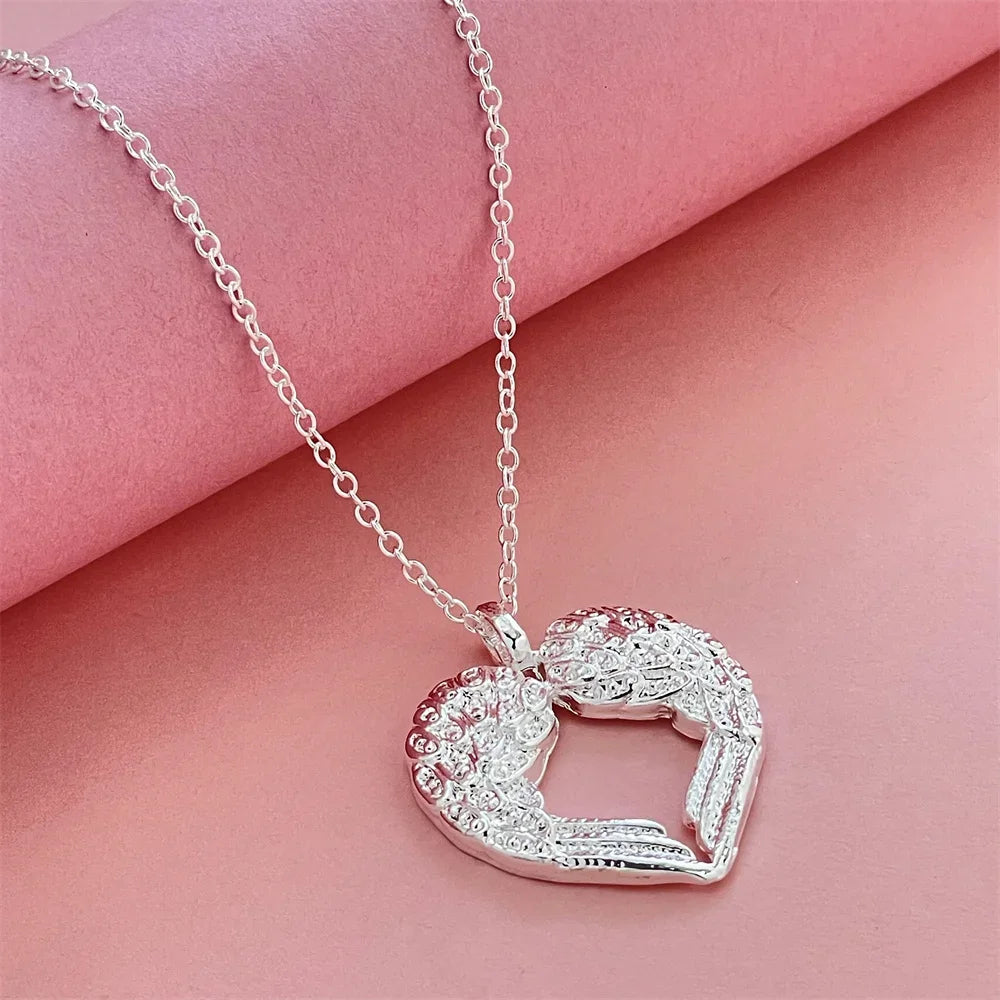 Collier pendentif ailes d'ange en argent Sterling 925, bijoux de luxe simples pour Couple, Banquet, mariage, anniversaire, cadeau