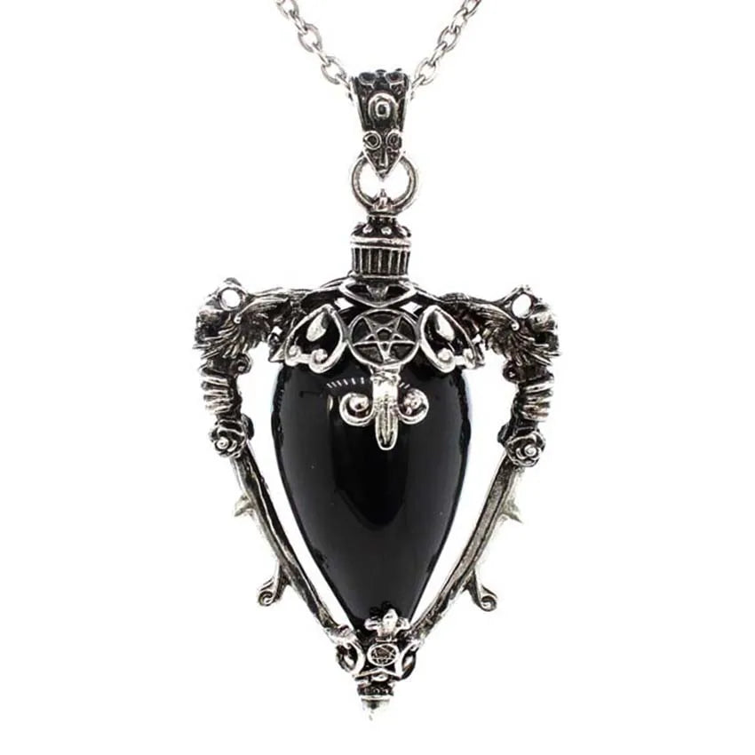 Collier pendentif en cristal goutte d'eau pour hommes et femmes, Quartz rose naturel, Onyx, Lapis Lazuli, Opale, Bijoux en pierre antique, Alanding Yst
