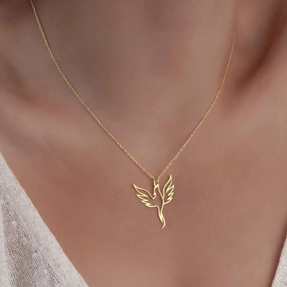 Collier Phoenix évidé créatif en acier inoxydable pour femme, cadeau à la mode et personnalisé