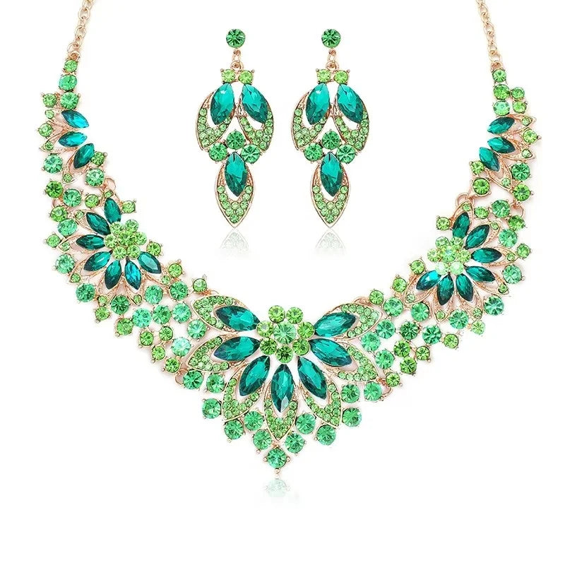 Ensemble de collier vintage pour femme, feuilles, fleurs, accessoires pour patients exagérés, 2 pièces